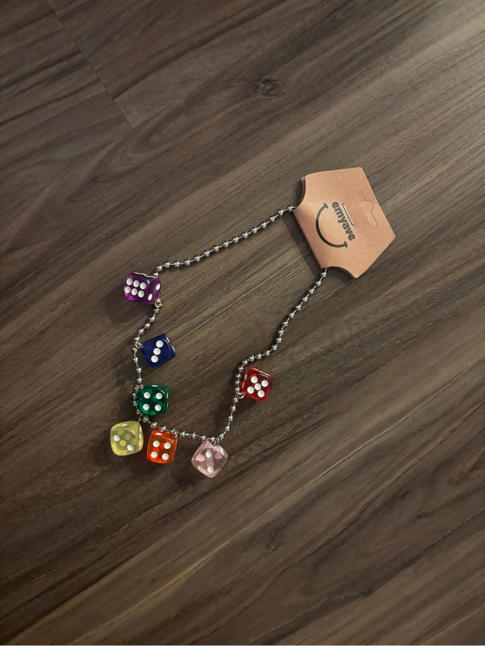 Multicolor Dice Bead Necklace - Cute Rainbow Accessory